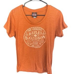 Harley-Davidson Orange xl ladies Short Sleeve Tee (0209)